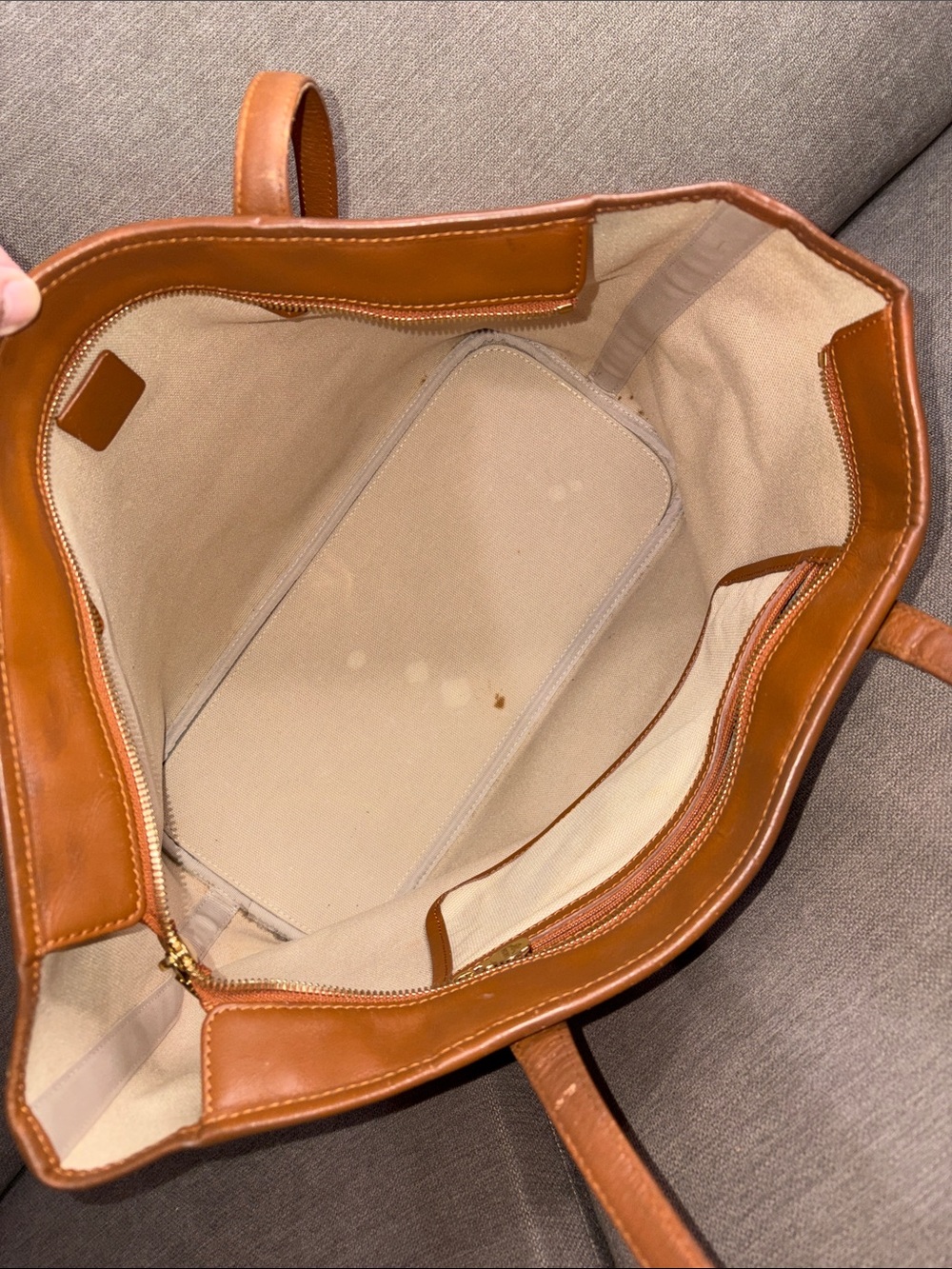 MCM Cognac Visetos Stripe Shopper Tote with Dog Bone Charm & COA - Picture 11 of 16